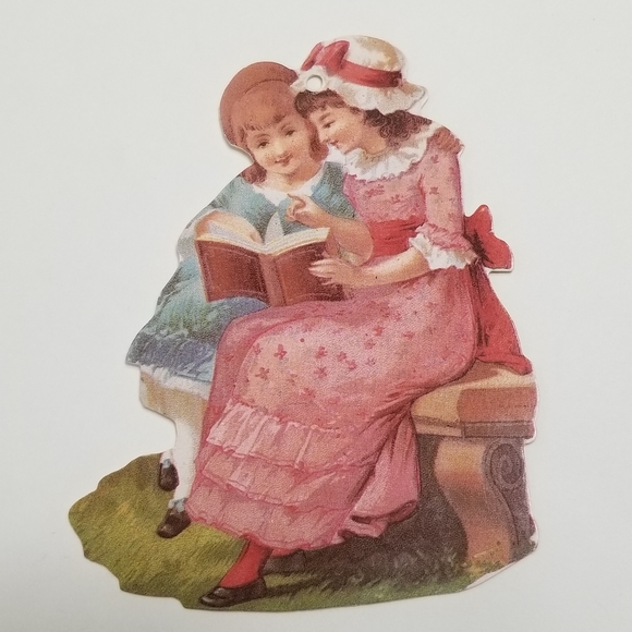 Set Antique Old Print Factory Victorian Die Cut Scrap Paper Easter Tag Ornament - Picture 10 of 12